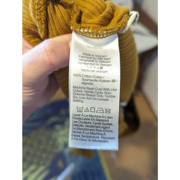 Madewell Ribbed Knit Slim Pajama Pants Golden Yellow - Picture 8 of 9